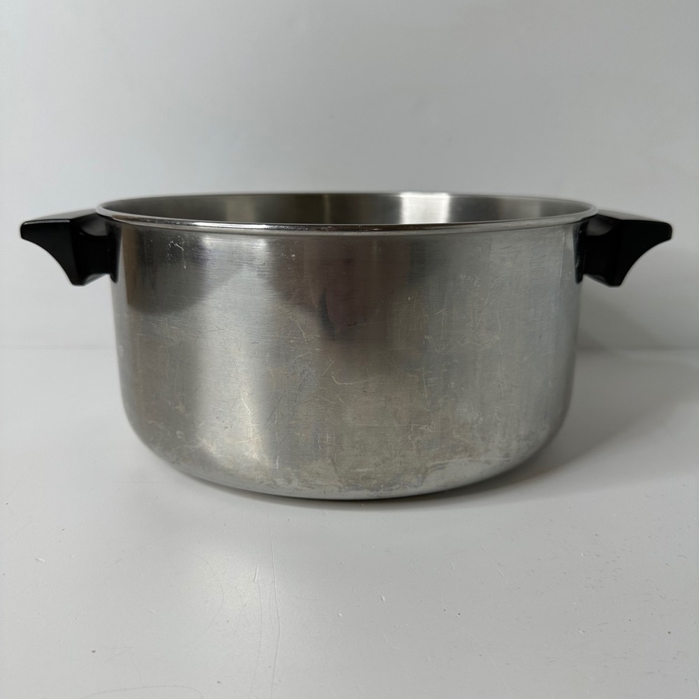 Revere Ware 2064 Stock Pot 4.5 Quart Stainless Disc Bottom Dual Handle Korea 93A